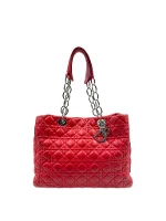 Red Leather Dior Shopper