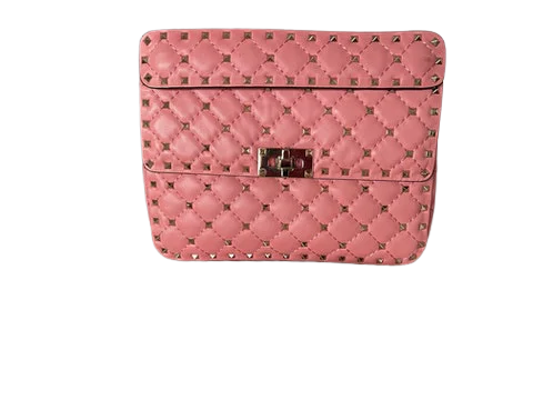 Pink Leather Valentino Rockstud Spike