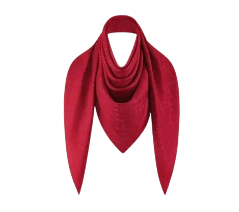 Red Silk Louis Vuitton Scarf