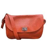 Orange Leather Longchamp Shoulder Bag