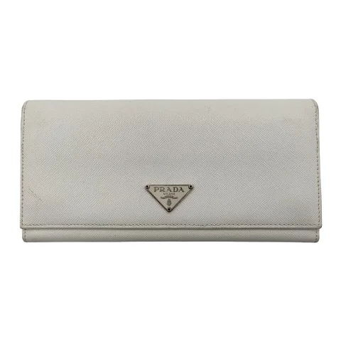 White Leather Prada Wallet