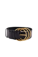 Black Leather Yves Saint Laurent Belt