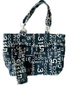 Black Canvas Chanel Shopper