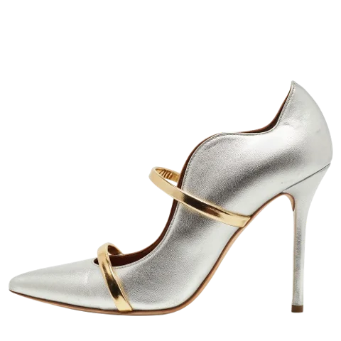 Silver Leather Malone Souliers Heels