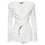 White Fabric Balmain Cardigan