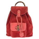 Red Suede Gucci Backpack