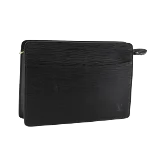 Black Leather Louis Vuitton Pochette Homme