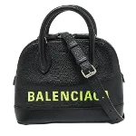 Black Leather Balenciaga Ville