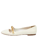 White Leather Miu Miu Flats