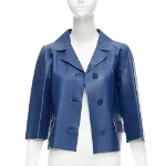 Blue Leather Marni Jacket