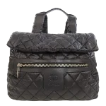 Black Fabric Chanel Backpack