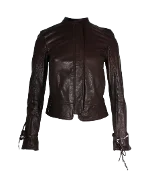 Brown Leather Hugo Boss Jacket