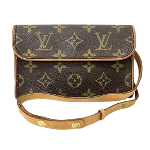 Brown Fabric Louis Vuitton Florentine Pochette