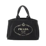 Black Cotton Prada Canapa Tote