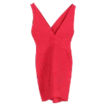 Red Fabric Hervé Léger Dress