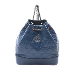 Blue Leather Chanel Backpack