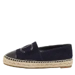 Navy Leather Chanel Espadrilles