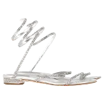 Silver Leather Rene Caovilla Sandals