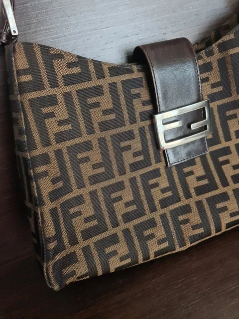 Brown Fabric Fendi Shoulder Bag