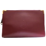 Brown Leather Cartier Clutch