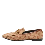 Beige Canvas Gucci Flat Shoes