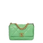 Green Leather Chanel 19 Bag