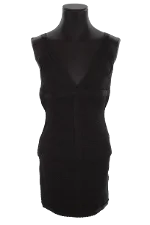 Black Polyester Hervé Léger Dress