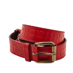 Red Leather Burberry Belt