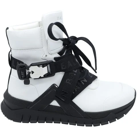 White Leather Balmain Sneakers