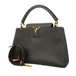 Black Leather Louis Vuitton Capucines