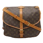 Brown Canvas Louis Vuitton Saumur