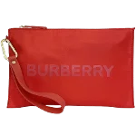 Red Nylon Burberry Pouch