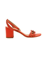 Red Leather Tory Burch Sandals