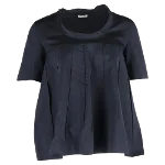 Navy Silk Miu Miu Top