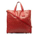 Red Leather Goyard Crossbody Bag