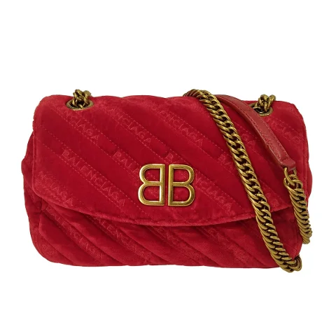 Red Leather Balenciaga Shoulder Bag