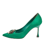 Green Satin Manolo Blahnik Heels