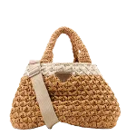 Brown Raffia Prada Canapa Tote