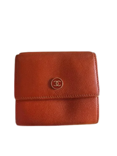 Orange Leather Chanel Wallet