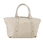 White Leather MCM Tote