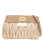 Beige Leather Miu Miu Crossbody Bag