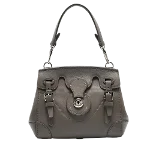 Grey Leather Ralph Lauren Tote Bag