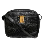 Black Leather Salvatore Ferragamo Shoulder Bag