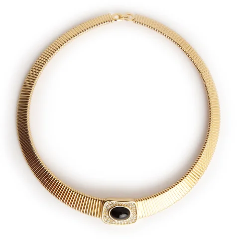 Gold Fabric Dior Necklace