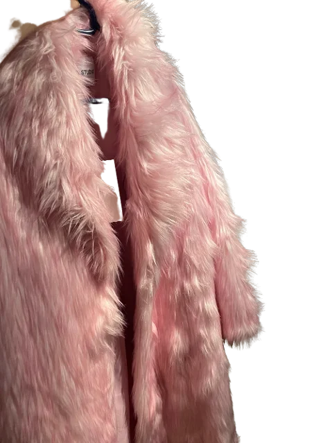 Pink Faux Fur Stand Studio Jacket