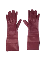 Burgundy Leather Burberry Gloves