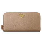 Beige Leather Prada Wallet