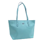 Blue Leather Coach Tote