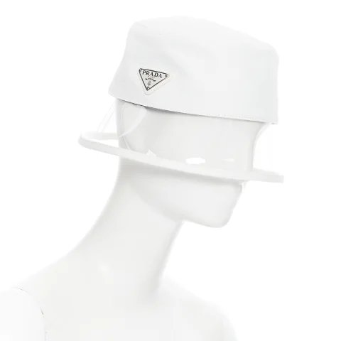 White Cotton Prada Hat