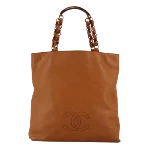 Brown Leather Chanel Sports CC Logo